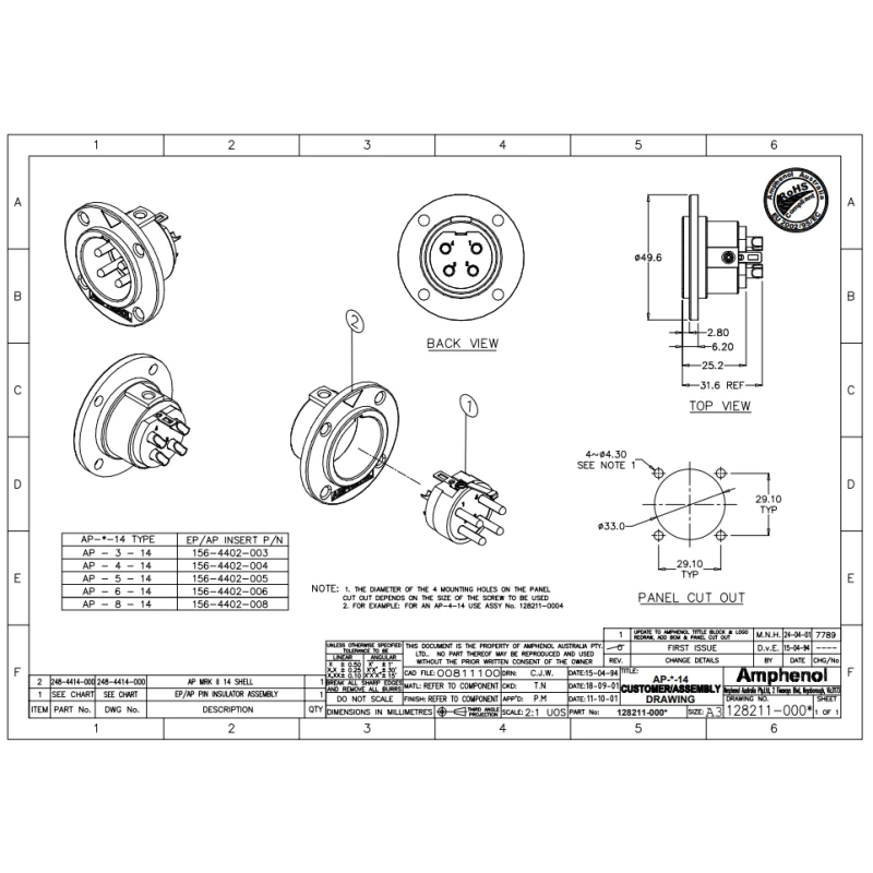 AMPHENOL AP-4-14