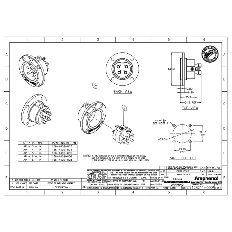 AMPHENOL AP-6-14