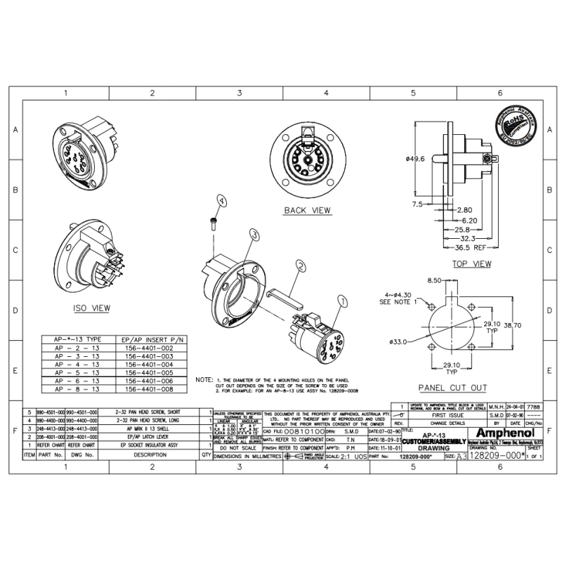 AMPHENOL AP-6-13