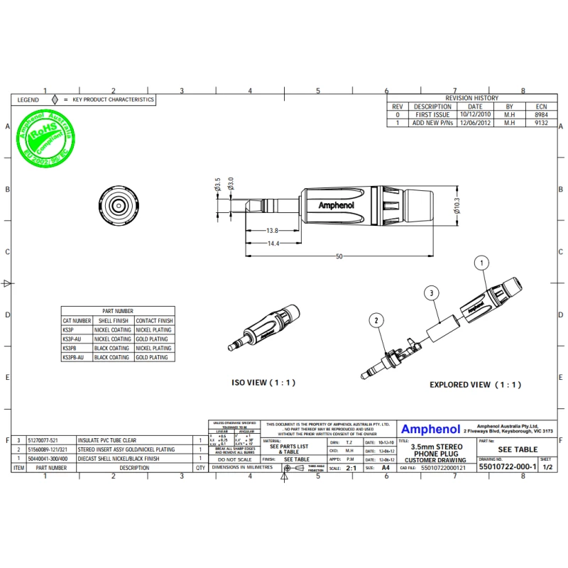 AMPHENOL KS3PB